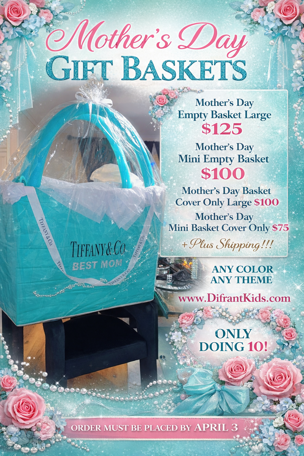 Mother’s Day large basket cover